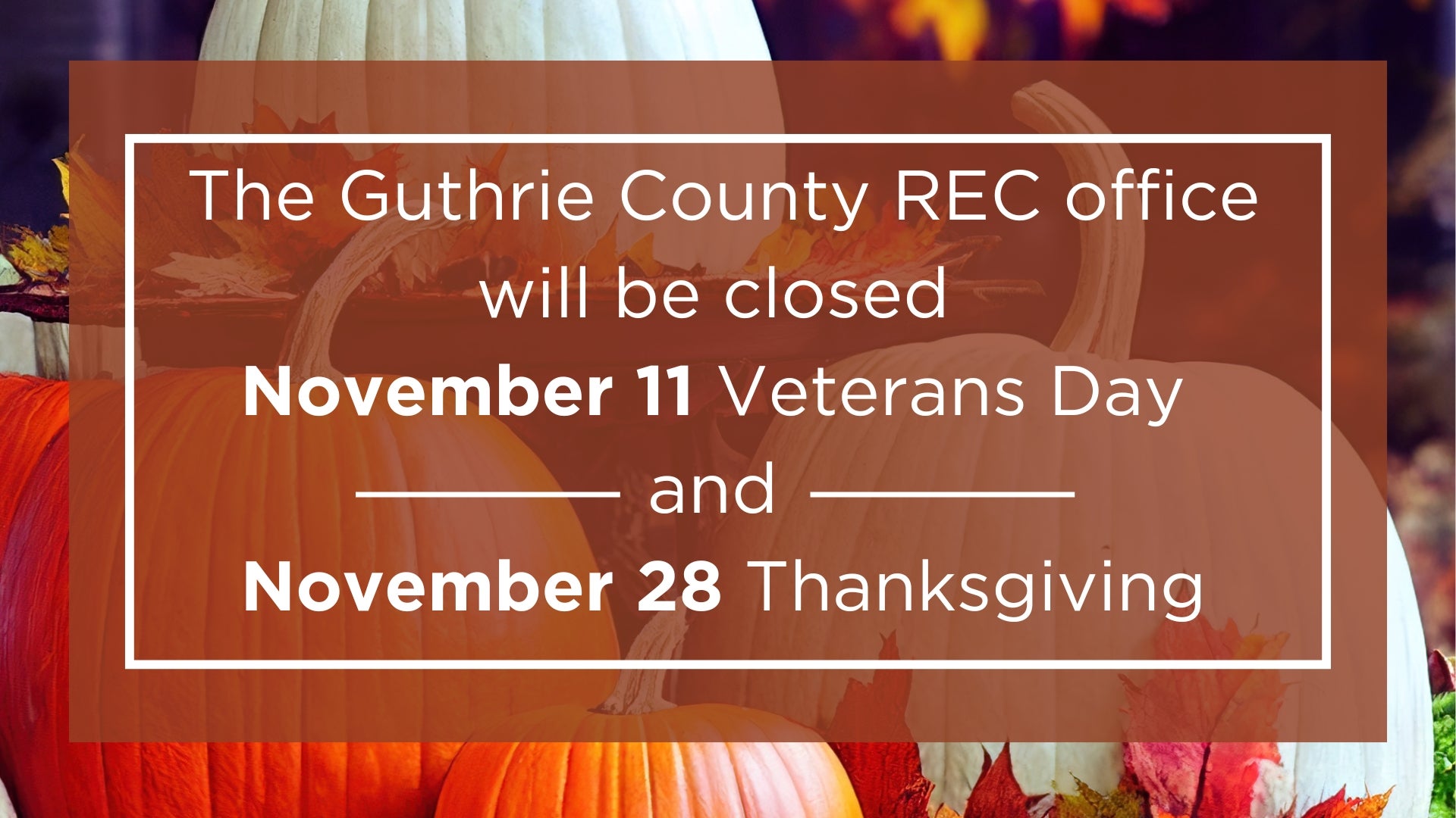 November office closures