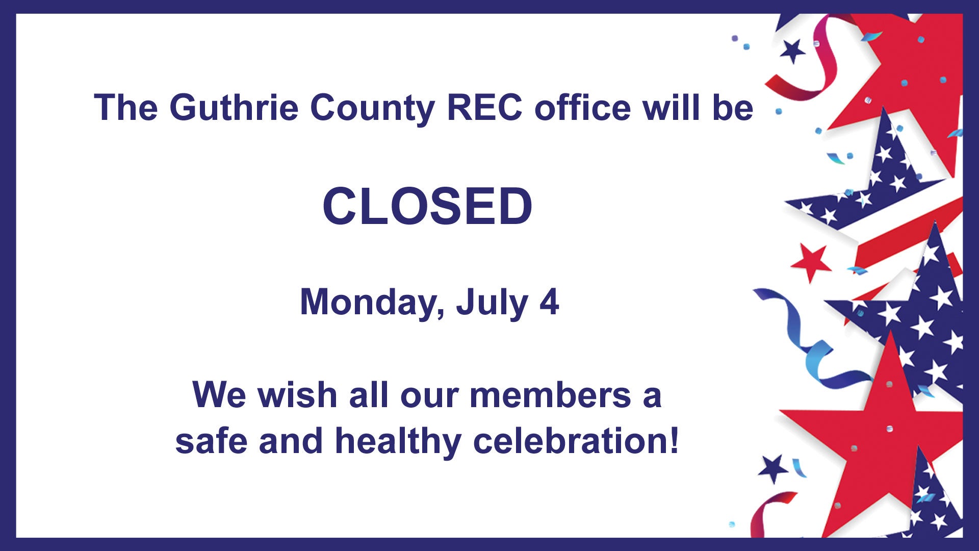 Office closed 4th of July