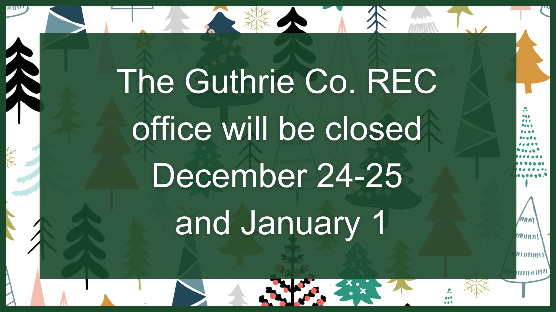 Holiday office schedule