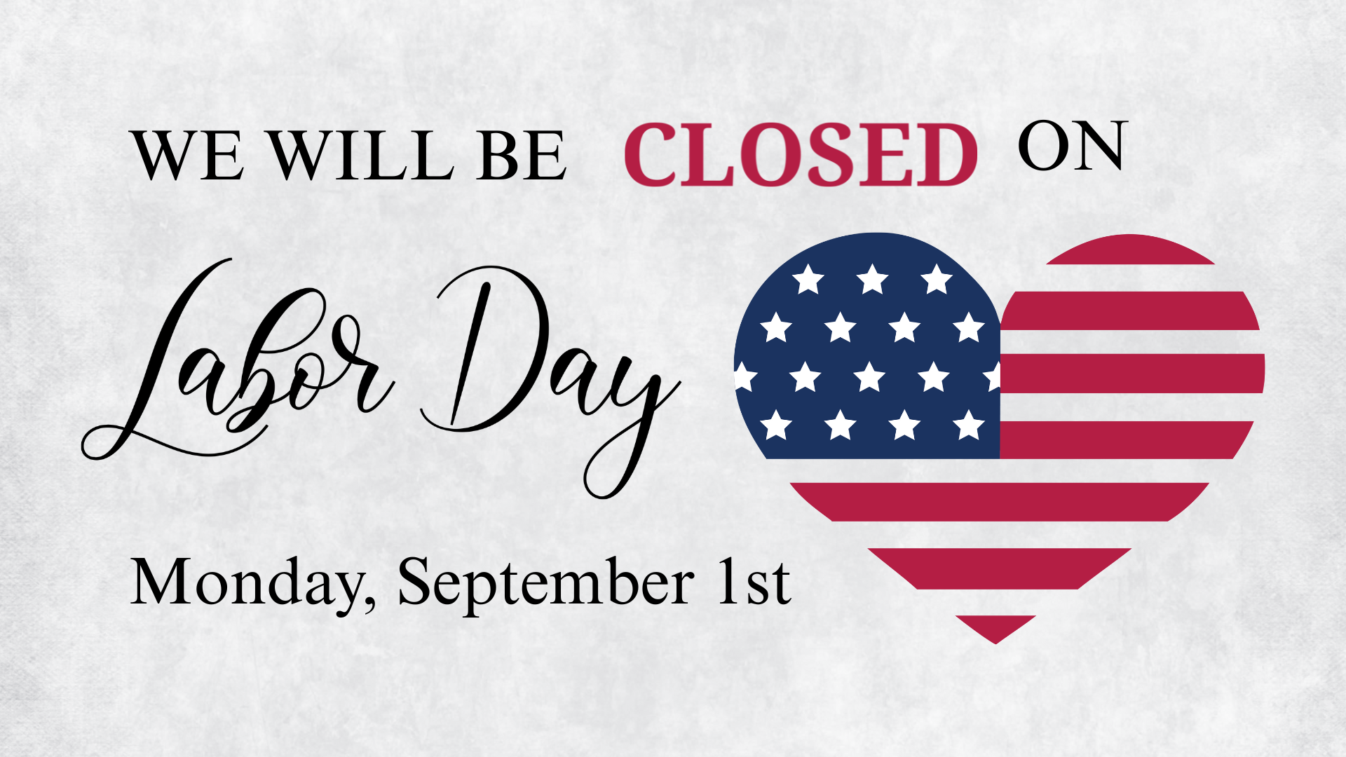 Office closed on Labor Day