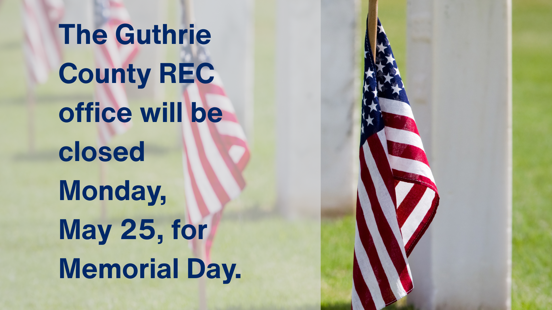 Memorial day observed - office closed