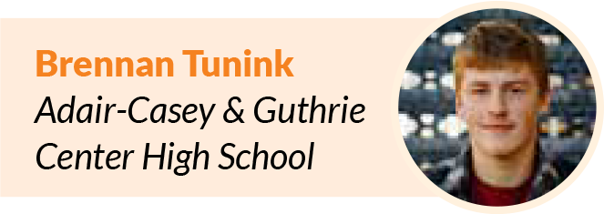 Brennan Tunink - scholarship winner