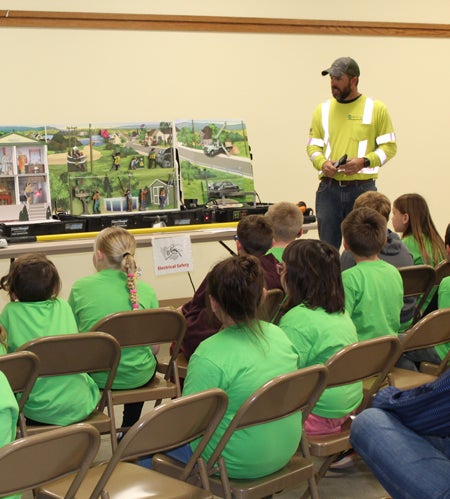 Farm safety demo for school children